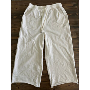 Calla Culotte Sweatpants Off White Size M Wide Leg Cropped Terry Knit Lounge